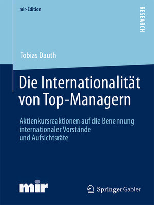 cover image of Die Internationalität von Top-Managern